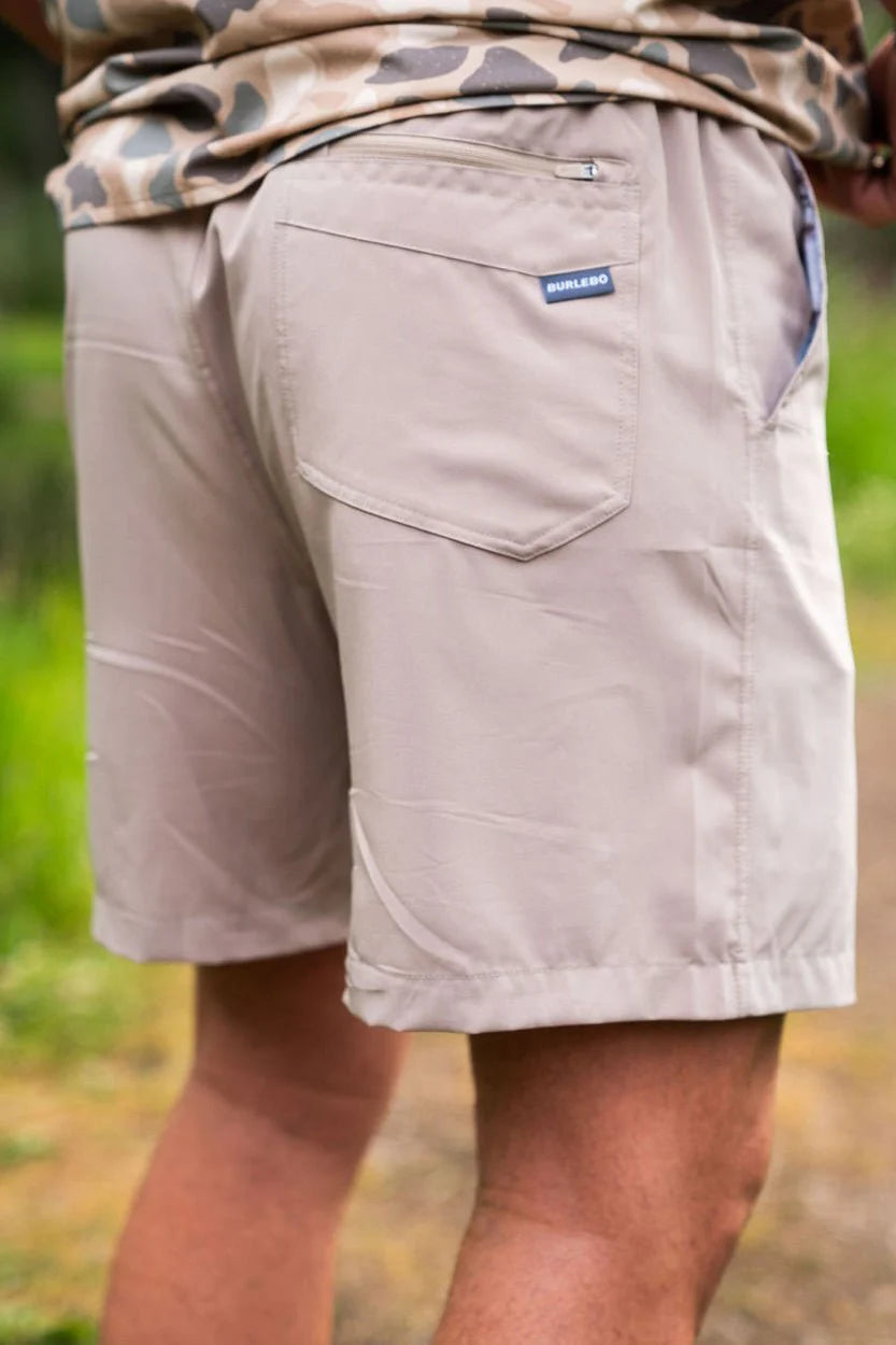 BURLEBO Everyday Shorts - Cobblestone Khaki - Duck Hunt Pocket