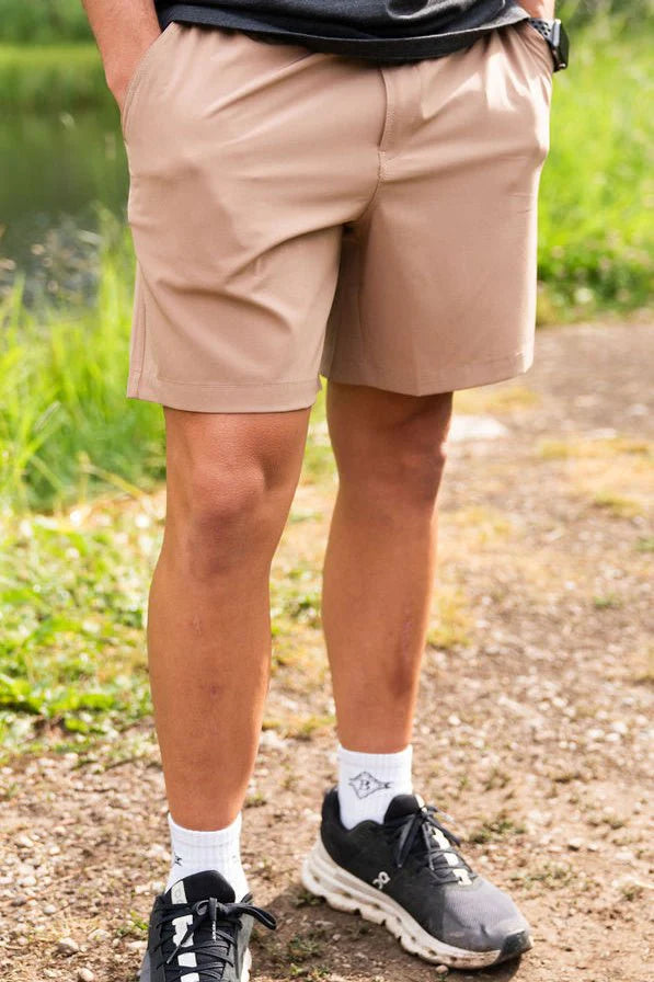 BURLEBO Everyday Shorts - Desert Tan - Flying Ducks Pocket