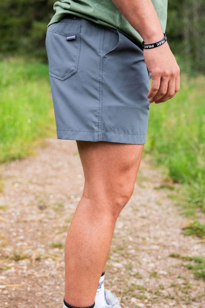 BURLEBO Everyday Shorts - River Rock Grey - Classic Deer Camo Pocket