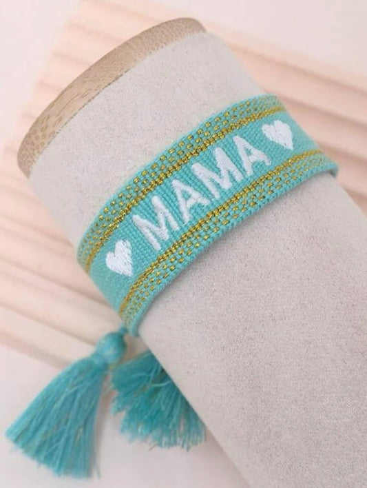 Turquoise MAMA Tassel Bracelet