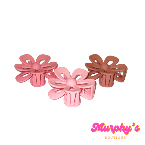 Flower Power Claw Clip - Pink