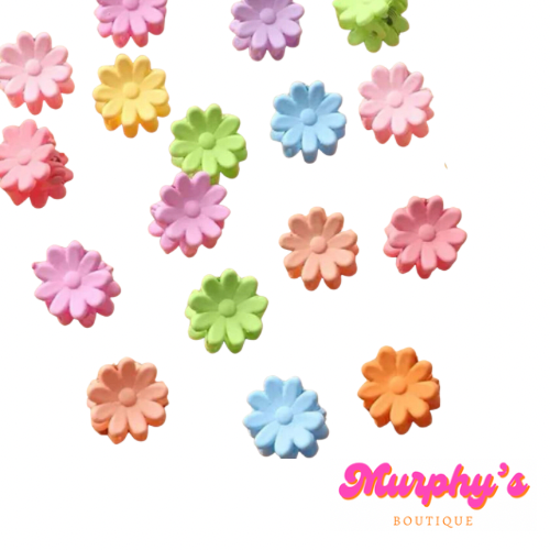 Pastel Flower Mini Hair Clips