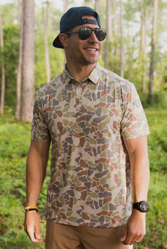 BURLEBO Performance Polo - Driftwood Camo