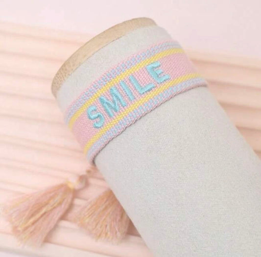 Pastel Multicolored SMILE Tassel Bracelet