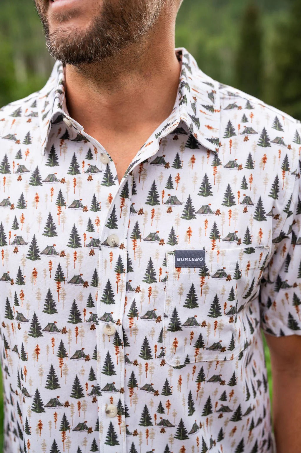 BURLEBO Performance Button Up - Camp Ground