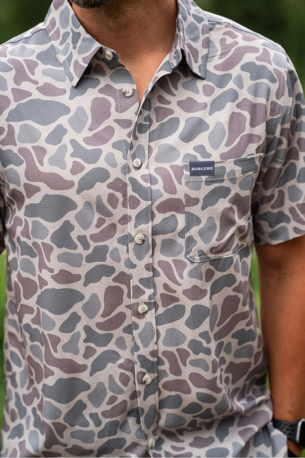 BURLEBO Performance Button Up - Classic Deer Camo