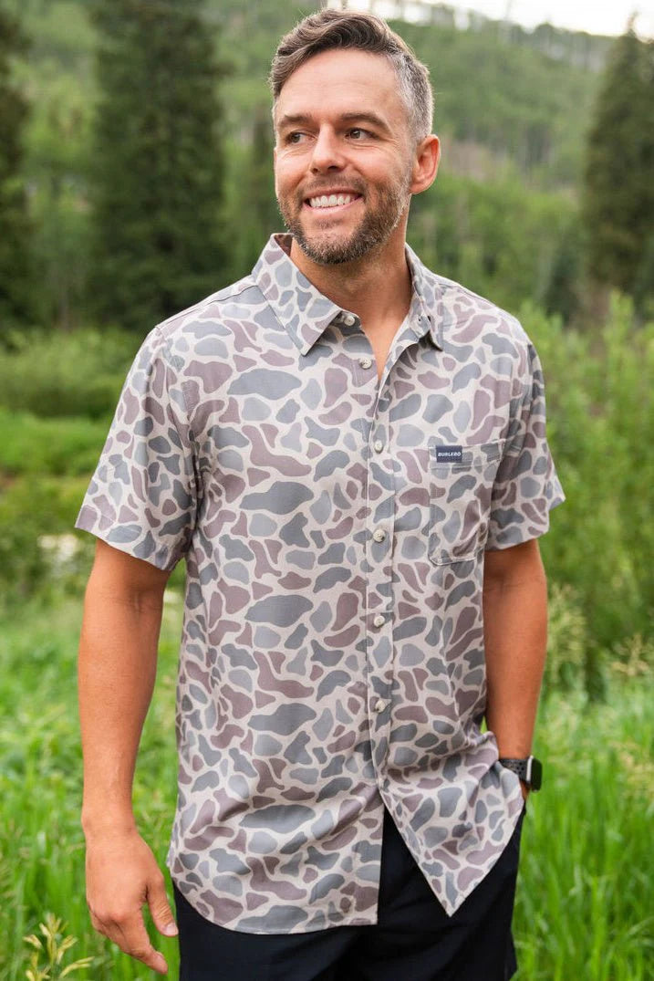 BURLEBO Performance Button Up - Classic Deer Camo