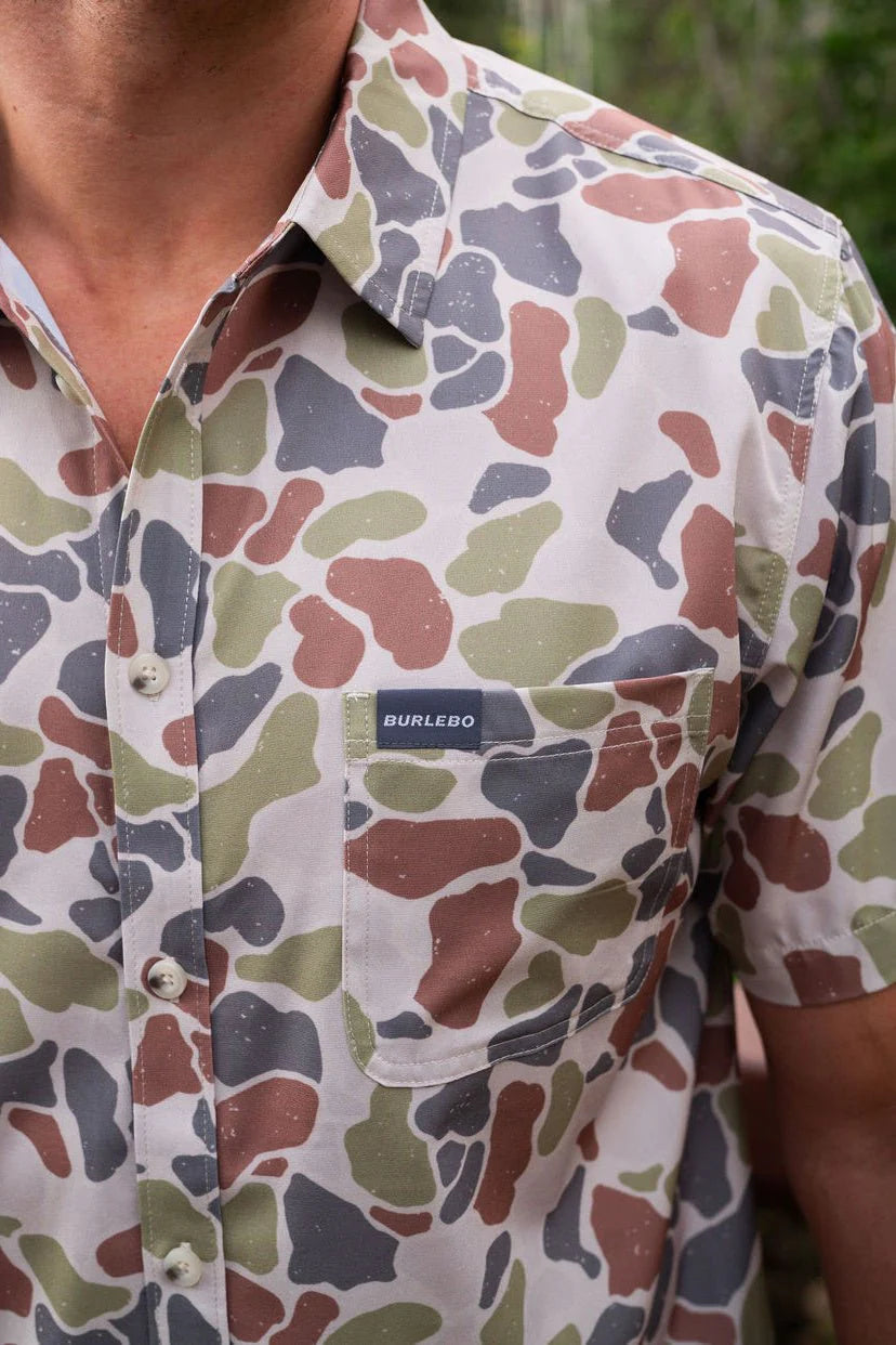 BURLEBO Performance Button Up - Driftwood Camo