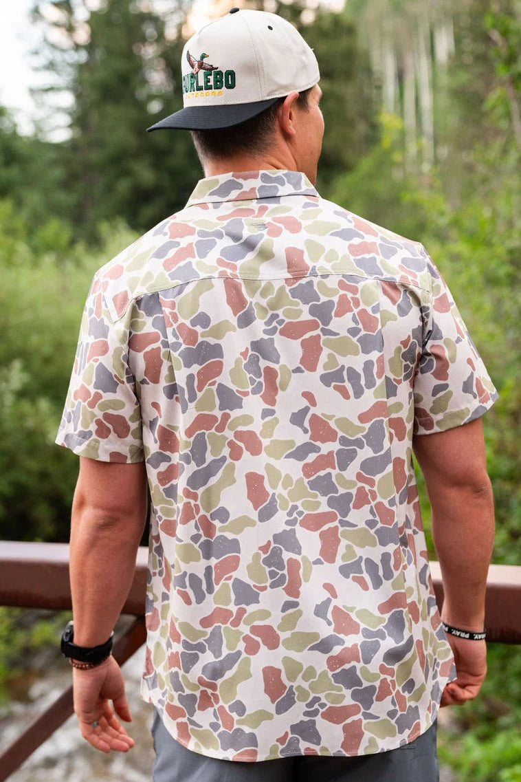 BURLEBO Performance Button Up - Driftwood Camo