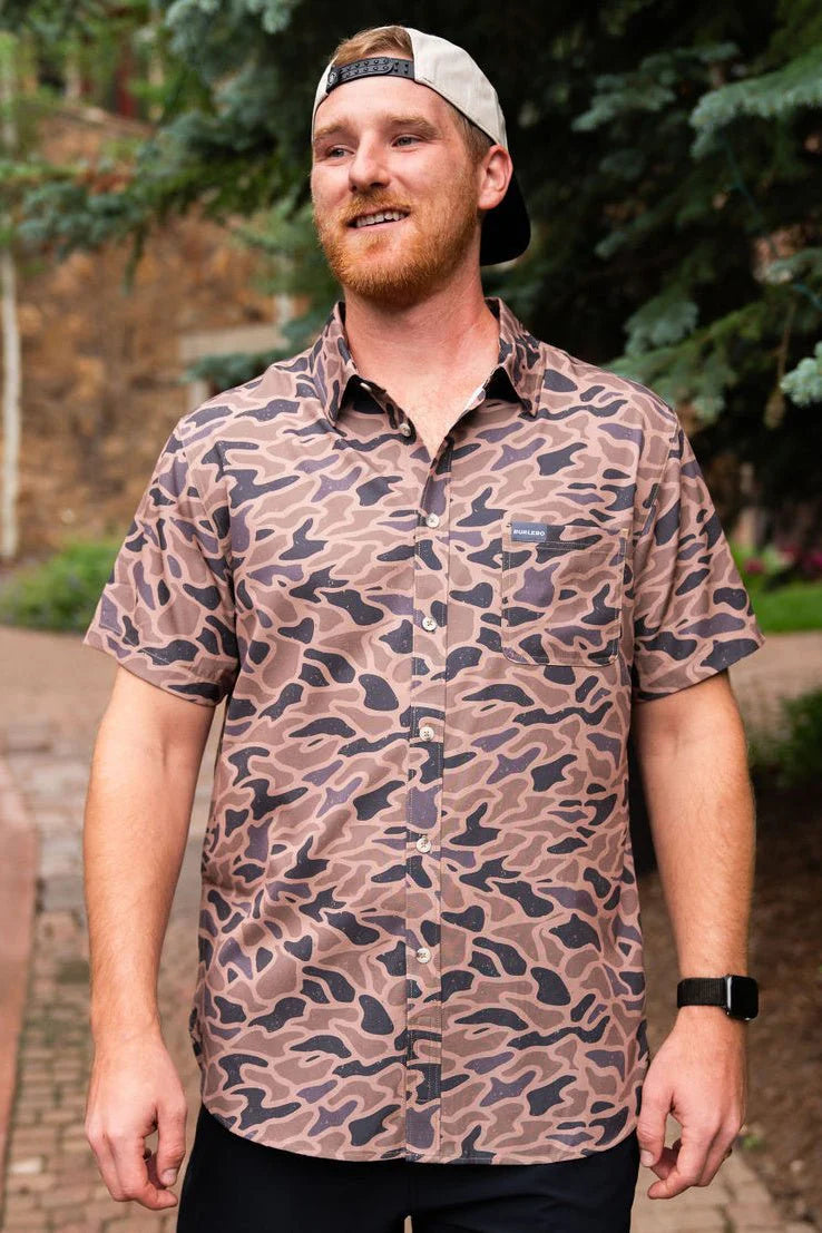 BURLEBO Performance Button Up - Gauge Camo