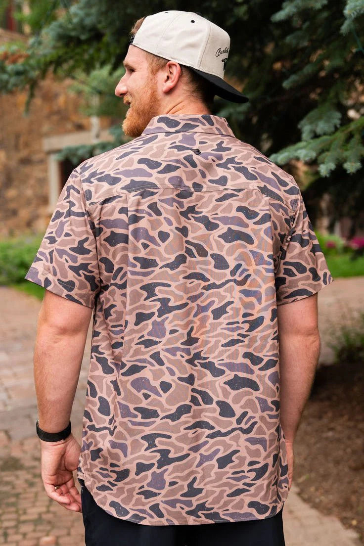 BURLEBO Performance Button Up - Gauge Camo