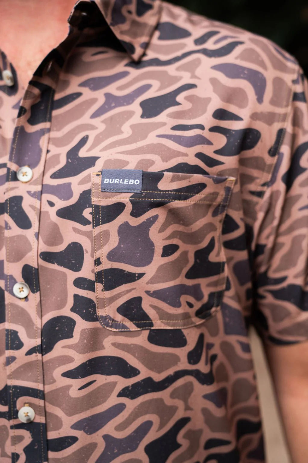 BURLEBO Performance Button Up - Gauge Camo