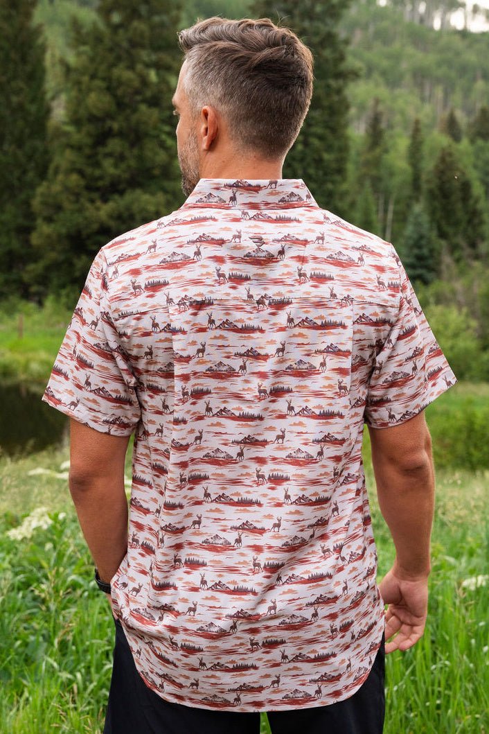 BURLEBO Performance Button Up - Mountain Range