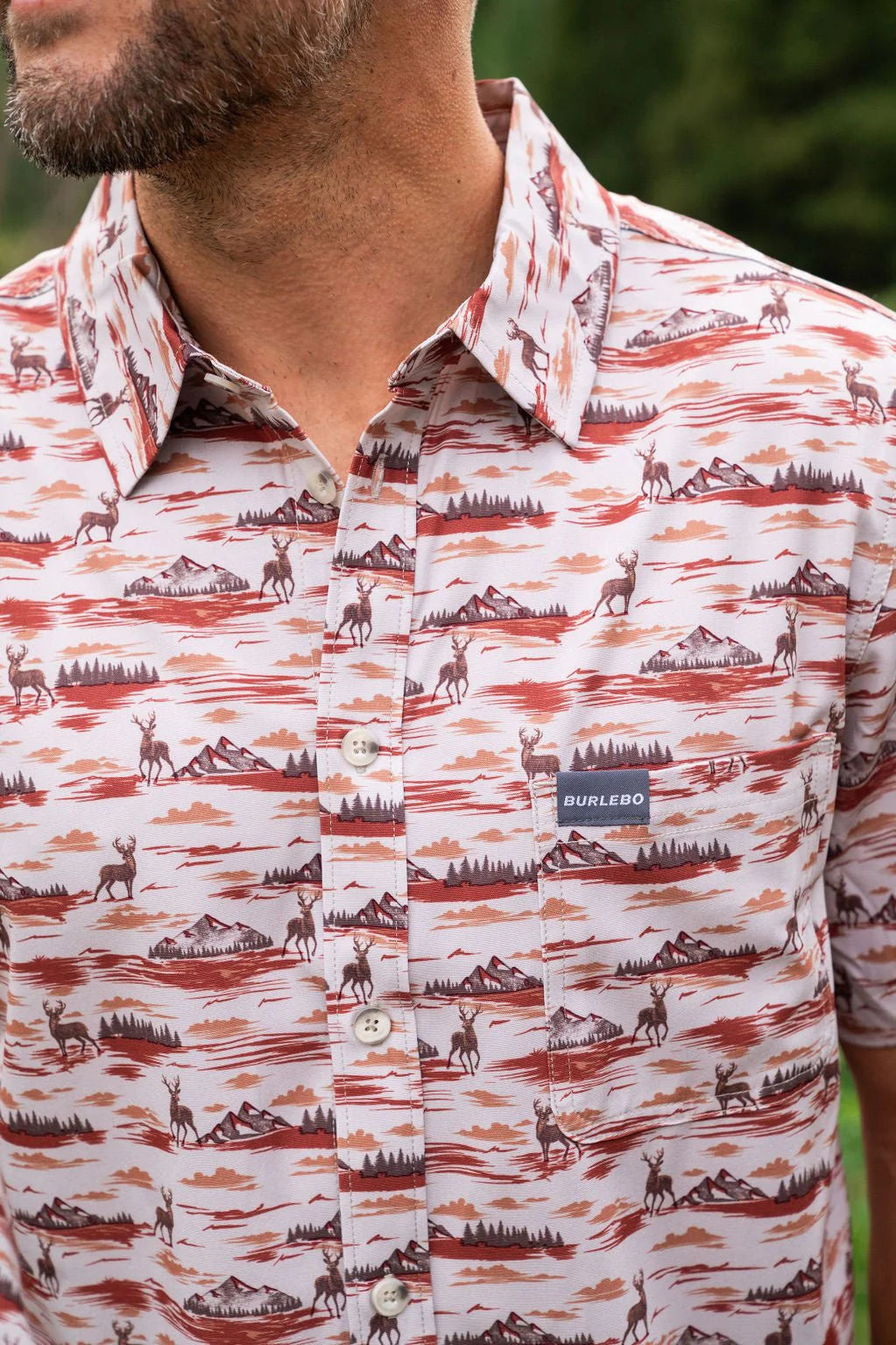 BURLEBO Performance Button Up - Mountain Range