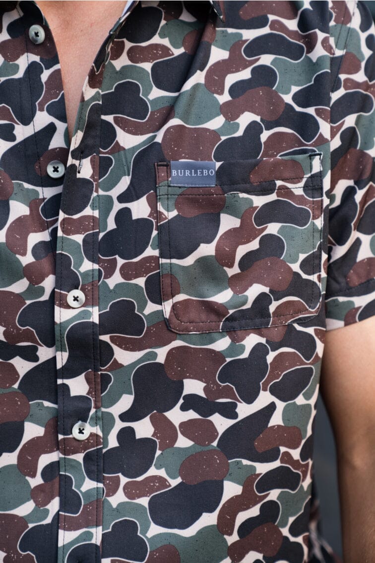 BURLEBO Performance Button Up - Throwback Camo