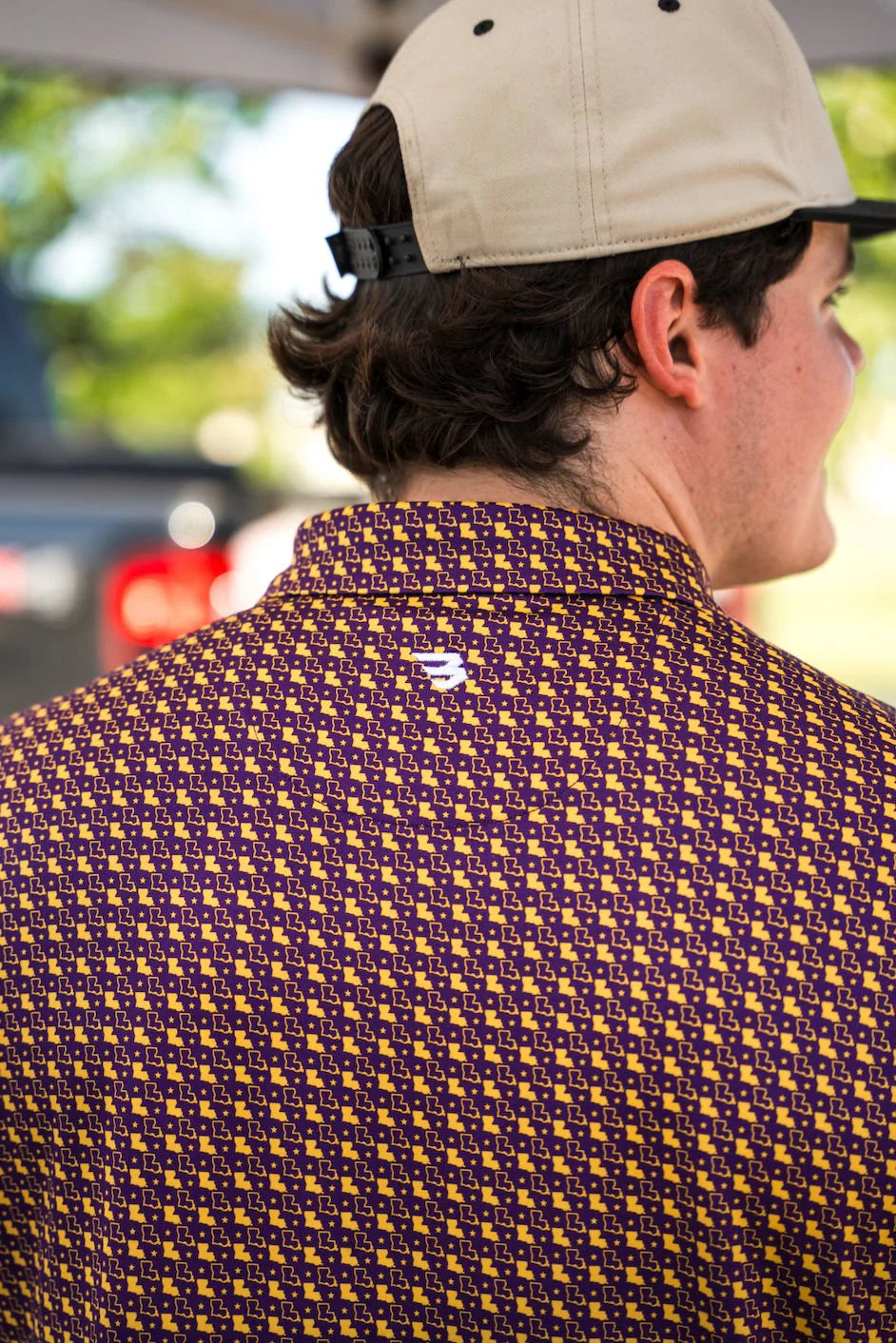 BURLEBO Performance Polo - Louisiana Purple & Yellow