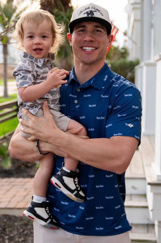 BURLEBO Performance Polo - Rad Dad - Navy