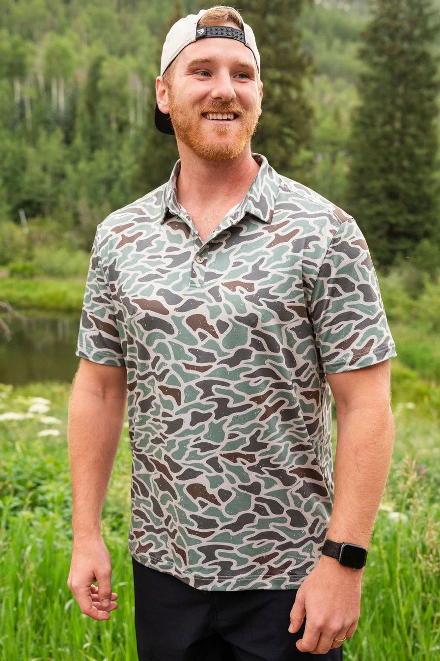 BURLEBO Performance Polo - Retro Duck Camo