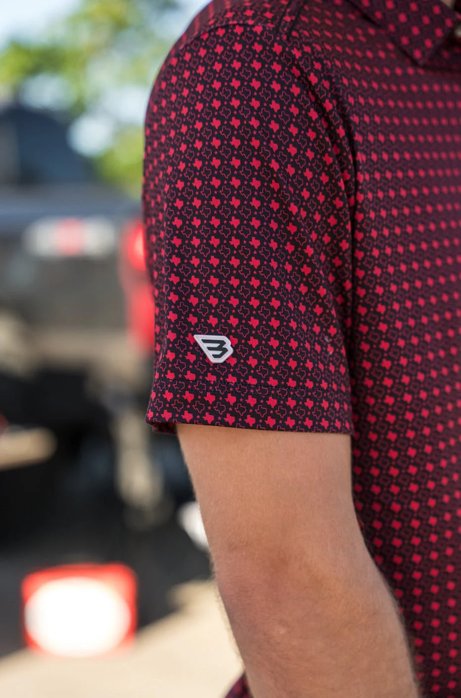 BURLEBO Performance Polo - Texas Black & Red