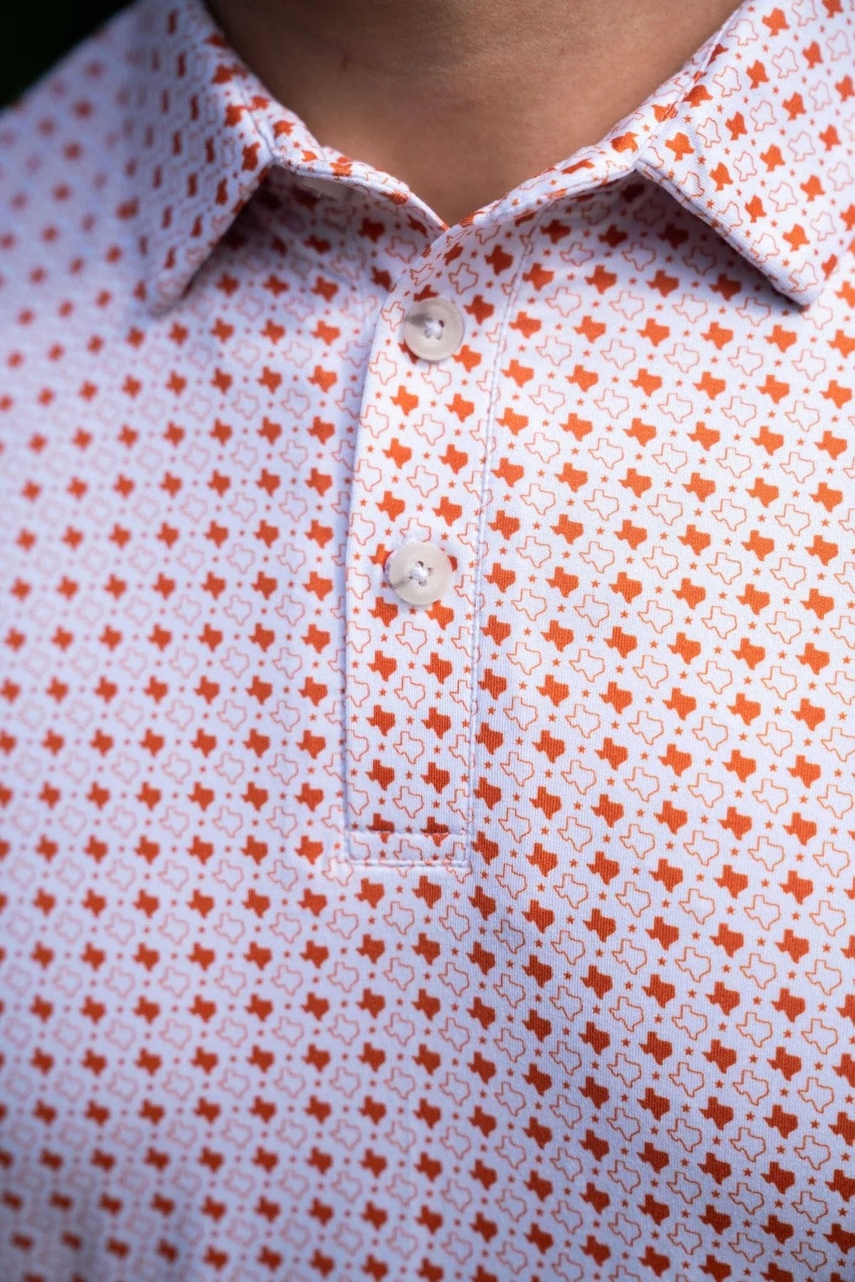 BURLEBO Performance Polo - Texas Orange & White