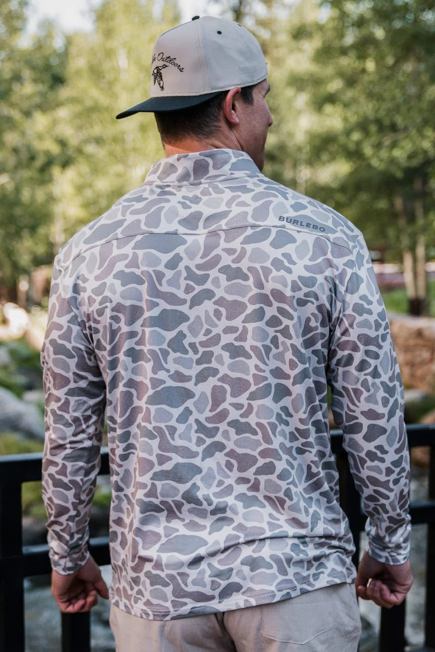 BURLEBO Performance Quarter Zip - Classic Deer Camo