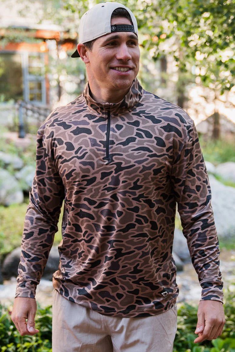 BURLEBO Performance Quarter Zip - Gauge Camo