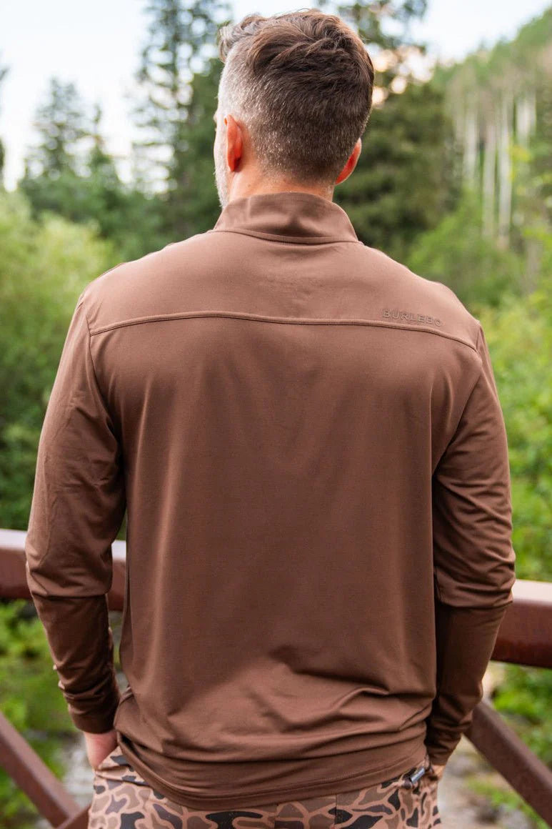 BURLEBO Performance Quarter Zip - Heather Brown