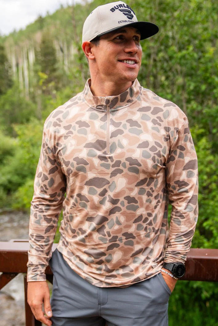 BURLEBO Performance Quarter Zip - Pintail Camo