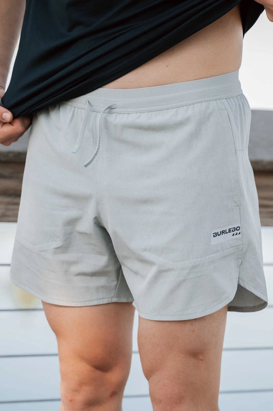 BURLEBO Running Shorts - Light Grey