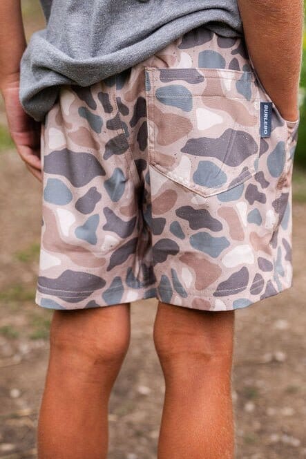 BURLEBO Youth Athletic Shorts - Pintail Camo