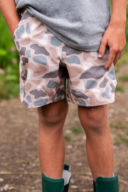 BURLEBO Youth Athletic Shorts - Pintail Camo