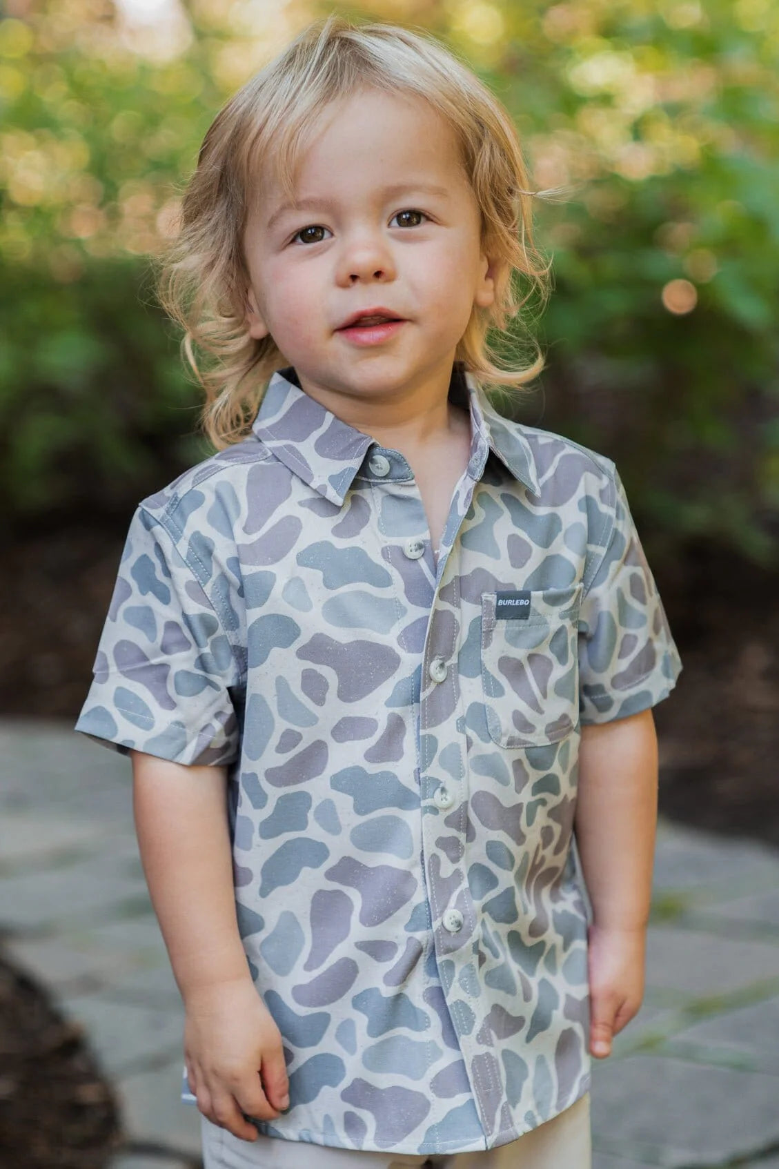 BURLEBO Youth Performance Button Up - Classic Deer Camo