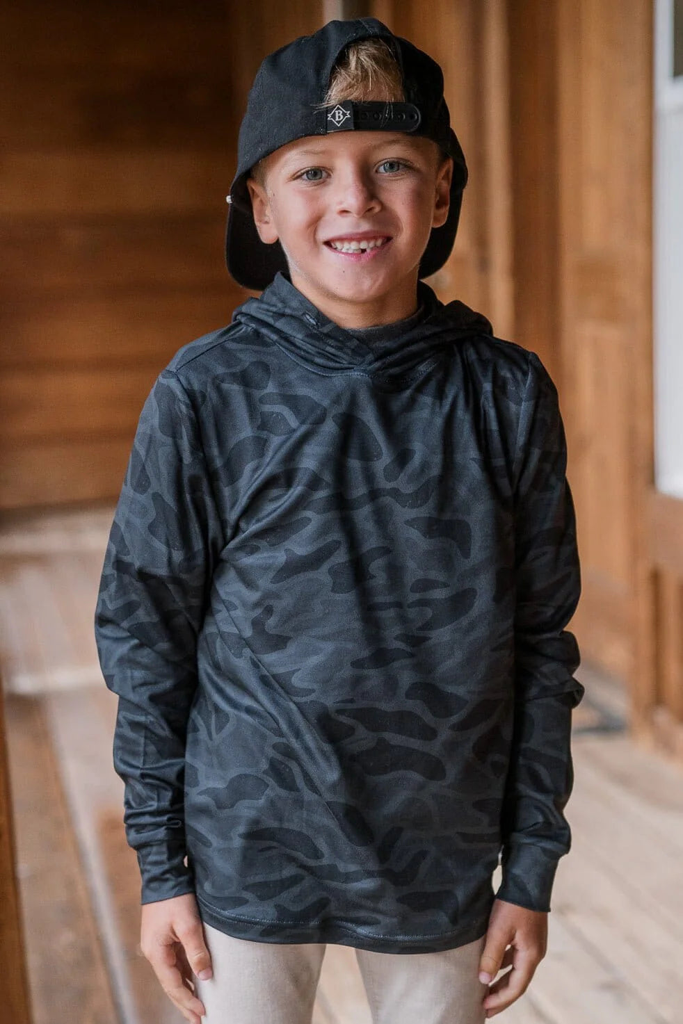 BURLEBO Youth Hoodie - Black Camo