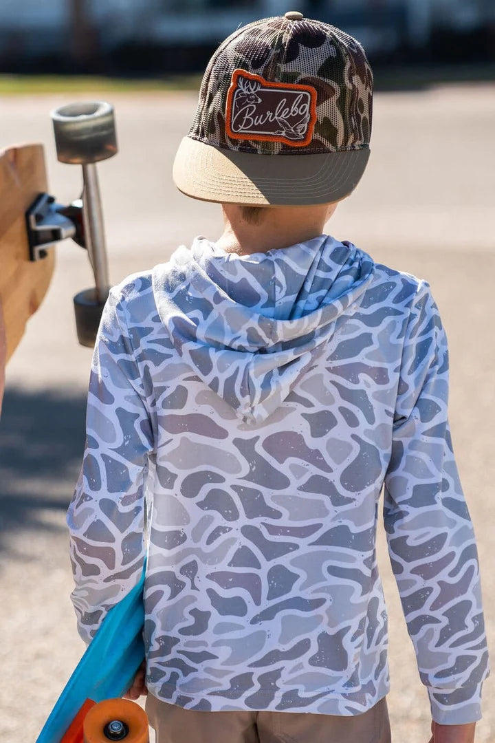 BURLEBO Youth Hoodie - White Camo