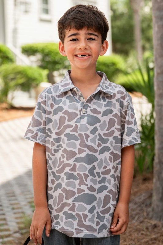 BURLEBO Youth Polo - Classic Deer Camo