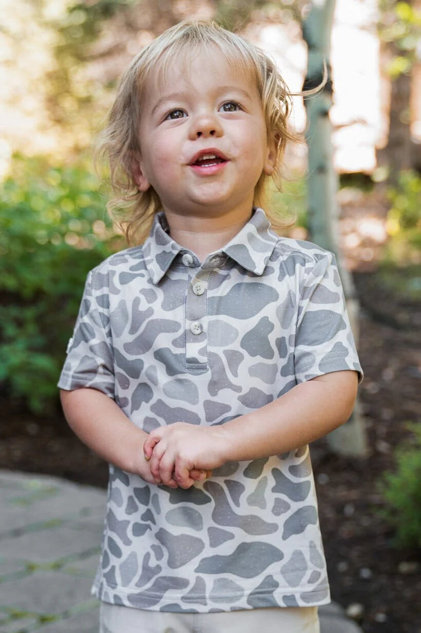 BURLEBO Youth Polo - Classic Deer Camo