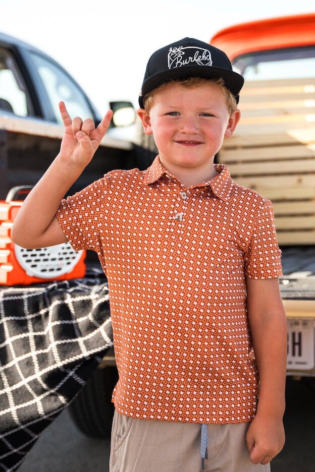 BURLEBO Youth Polo - Texas Orange