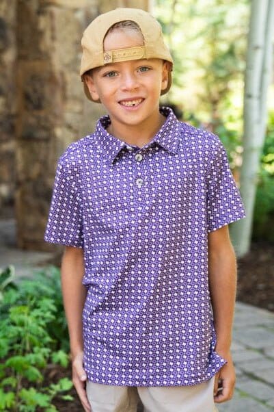 BURLEBO Youth Polo - Texas Purple